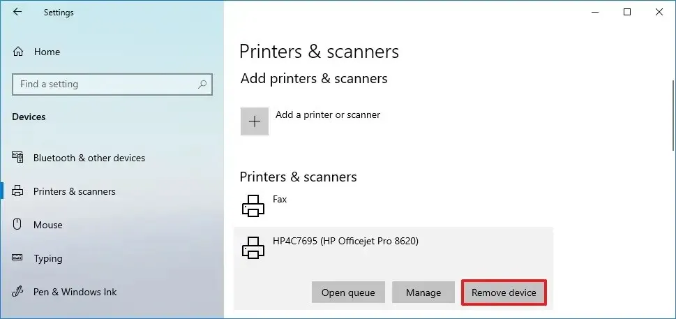 Windows 10 WLAN-Drucker entfernen