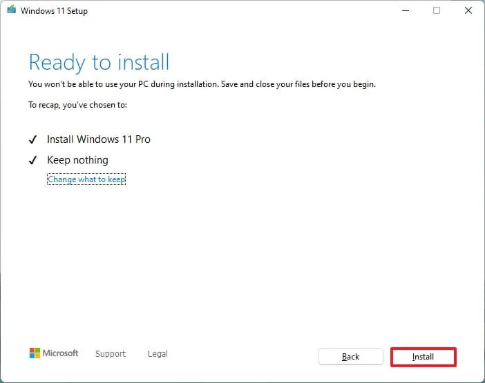 Configuração de instalação limpa ISO do Windows 11