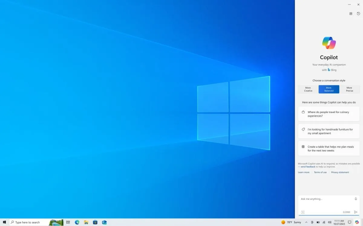 Lanzamiento de Windows Copilot para Windows 10