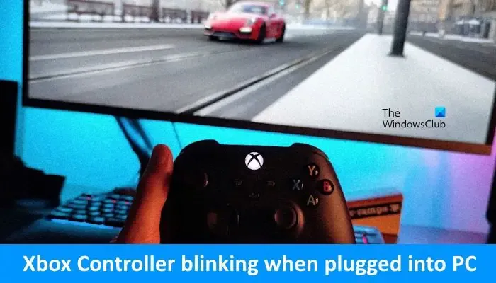 PC に接続すると Xbox コントローラーが点滅する