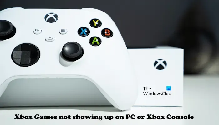 Jogos do Xbox não aparecem