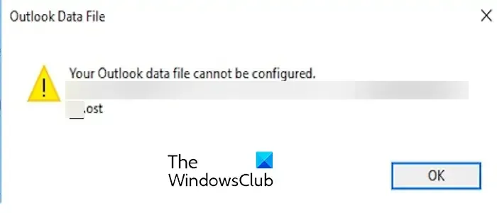 Votre fichier de données Outlook ne peut pas être configuré