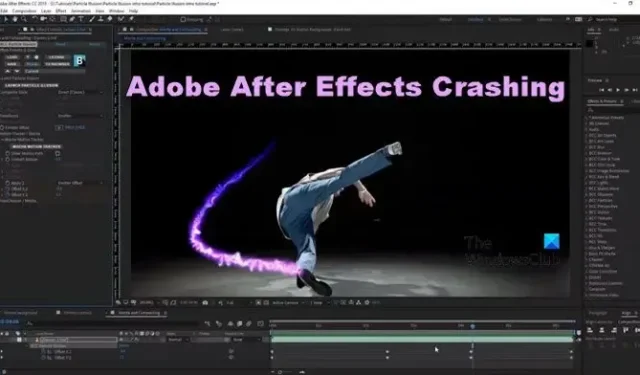 Adobe After Effects plante sur un ordinateur Windows