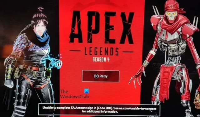 Repare el código de error 100 de Apex Legends en PC y Xbox
