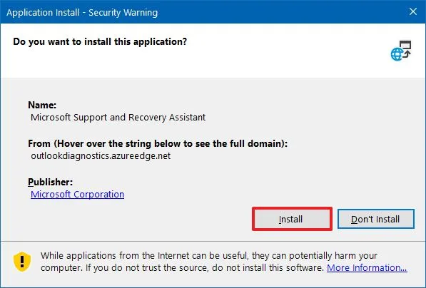 Microsoft アプリのセキュリティ警告
