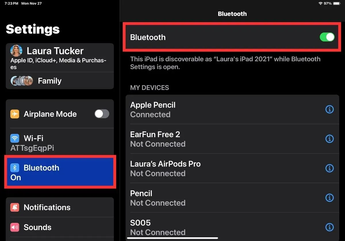 Bluetooth-Umschaltung für das iPad