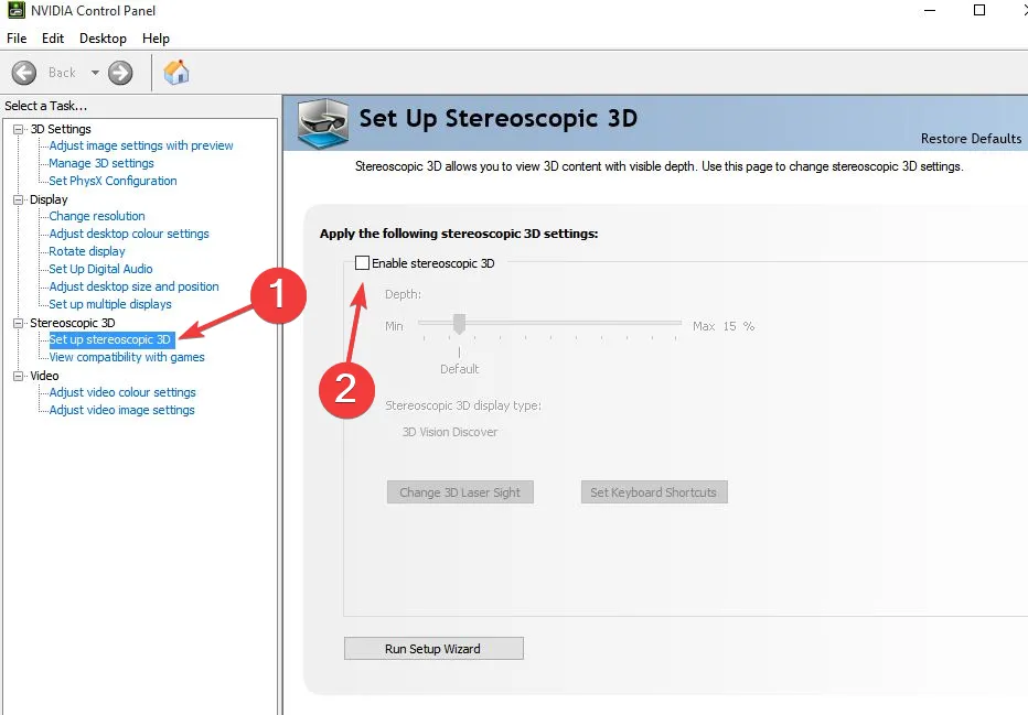 3D estereoscópico para desactivar el modo de visualización 3D de Windows 11