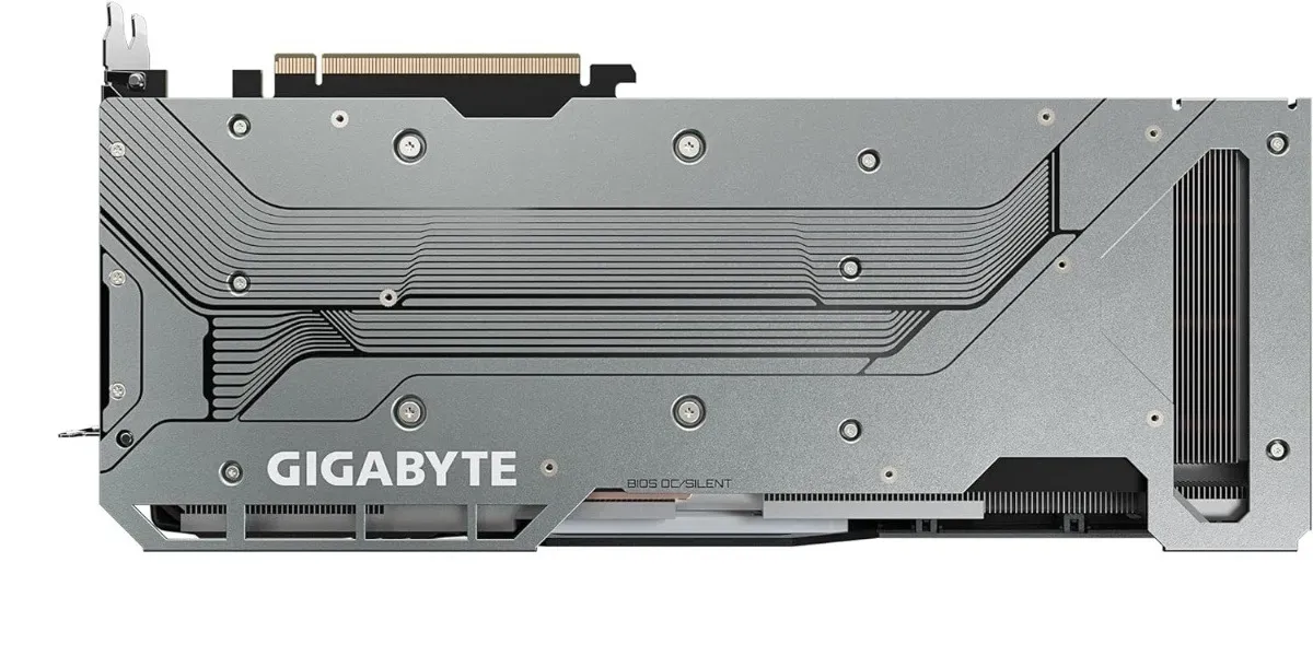 Placa traseira da placa gráfica Gigabyte Radeon RX 7900 XTX