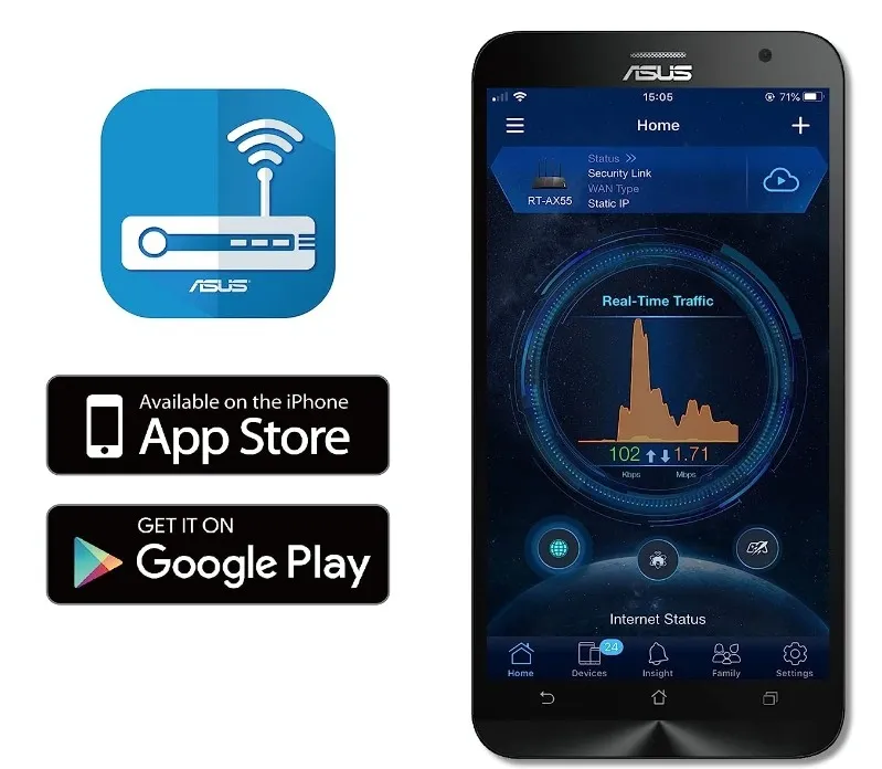 Application mobile routeur Asus WiFi 6