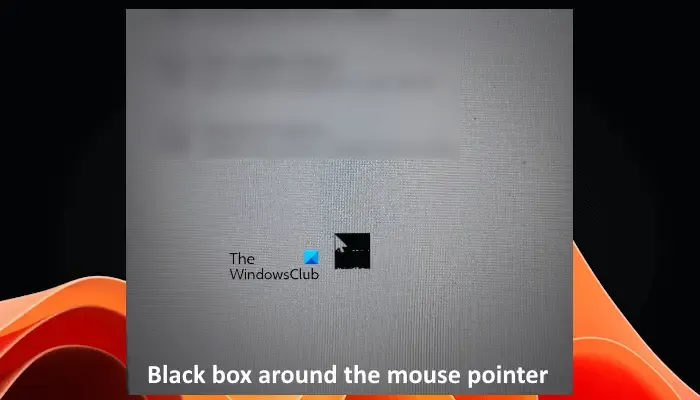 マウスポインターの周りの黒いボックス