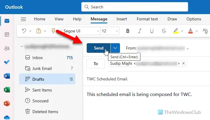Hoe geplande e-mail in Outlook te annuleren