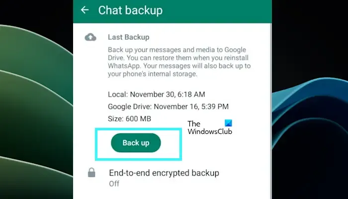 Chat-back-up