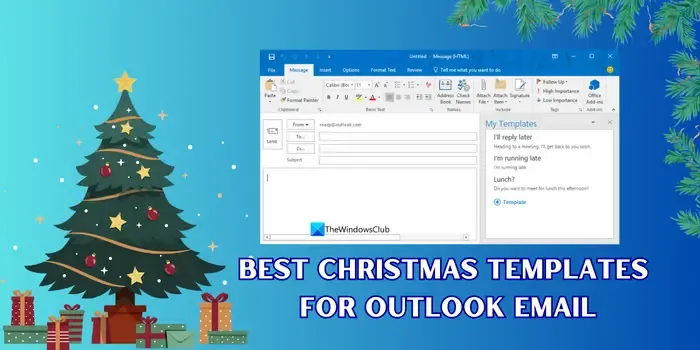 Modèles de Noël pour la messagerie Outlook