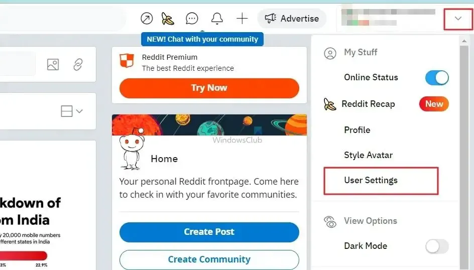 Haga clic en Usar configuración en Reddit desde el navegador web