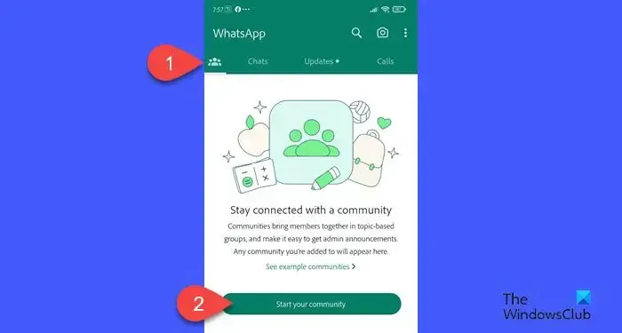 Community-Option auf WhatsApp