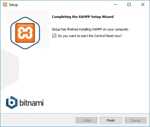 Conclua a instalação do XAMPP no Windows 10