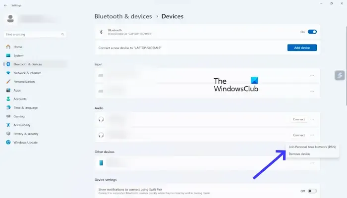 Conecte BTPAN en Windows