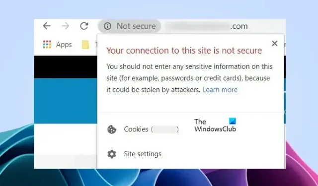 O Chrome diz Não seguro, mas o certificado é válido