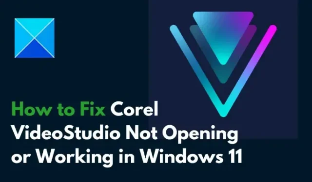 Corel VideoStudio lässt sich unter Windows 11 nicht öffnen oder funktioniert nicht