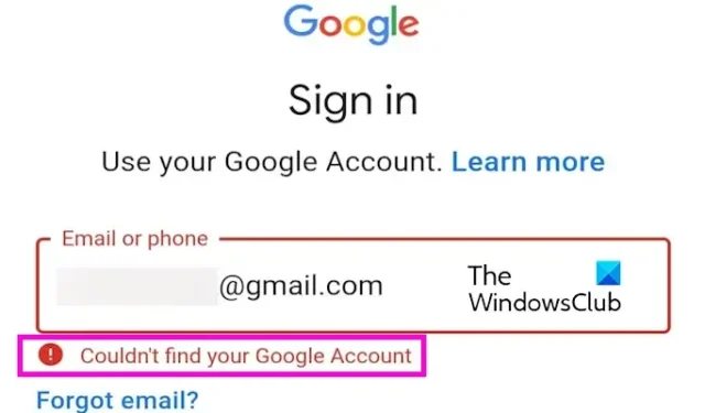Impossibile trovare il tuo account Google [correzione]