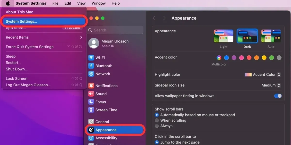 Personalizza l'aspetto del desktop del Mac