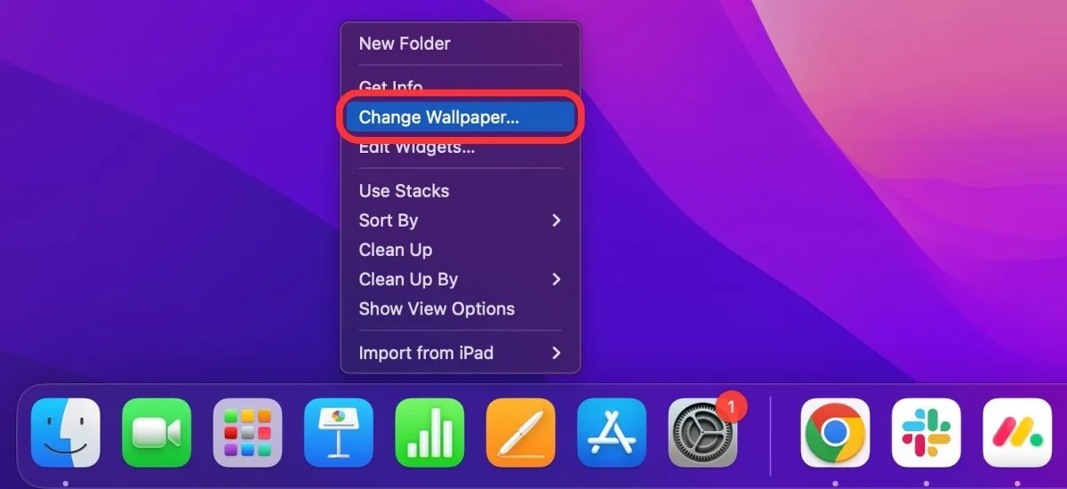 Personalizza lo sfondo per la modifica del desktop Mac