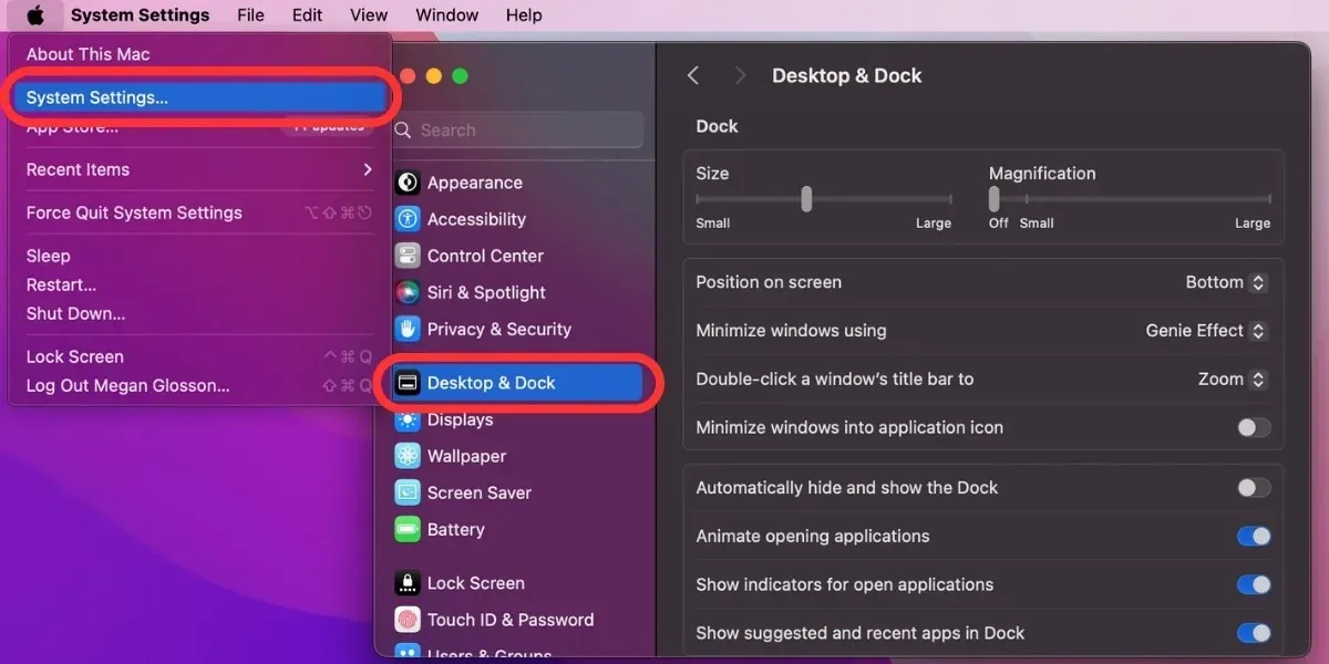 Personalizza il dock desktop del Mac