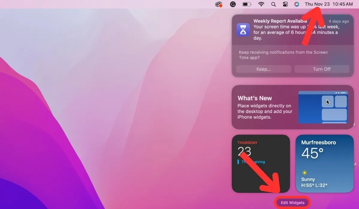 Passen Sie die Widget-Ansicht des Mac-Desktops an