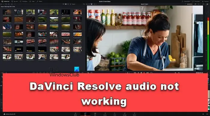 DaVinci Resolve audio wordt niet afgespeeld op een Windows-pc