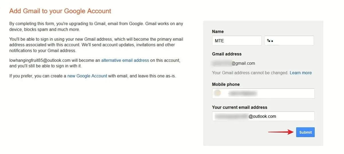 Rajout de Gmail à votre compte Google.