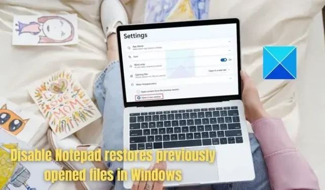 Impedir que o Bloco de Notas abra o último arquivo no Windows 11
