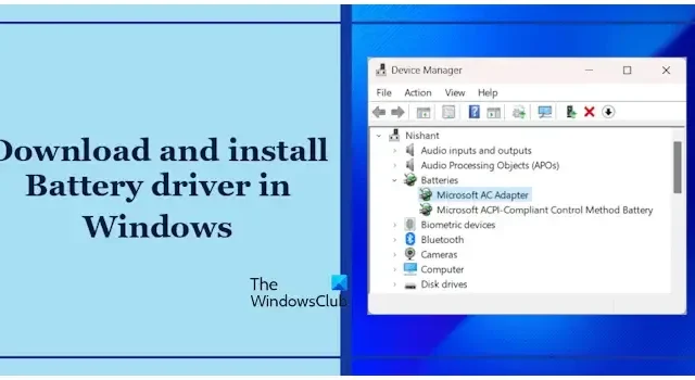 Hoe u het batterijstuurprogramma downloadt en installeert in Windows 11/10