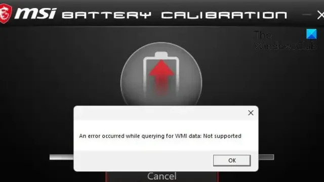 Errore di calibrazione della batteria di Dragon Center: si è verificato un errore durante la query per i dati WMI