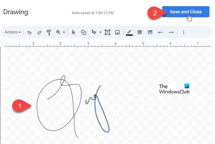 Podpis rysunkowy w Dokumentach Google