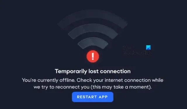 Reparar conexión perdida temporalmente en la aplicación EA