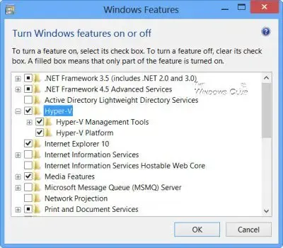 Schakel HyperV Windows 10 in