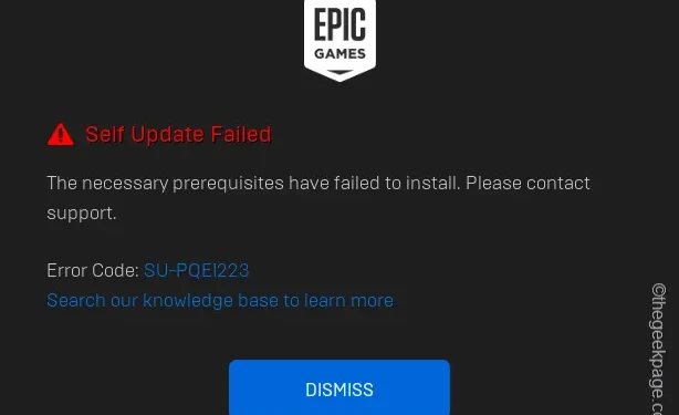 Fout bij zelfupdate mislukt in Epic Games Launcher: hier is de oplossing