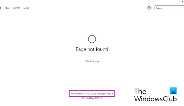 Fix 0x00000005 Microsoft Store-fout op Windows-pc