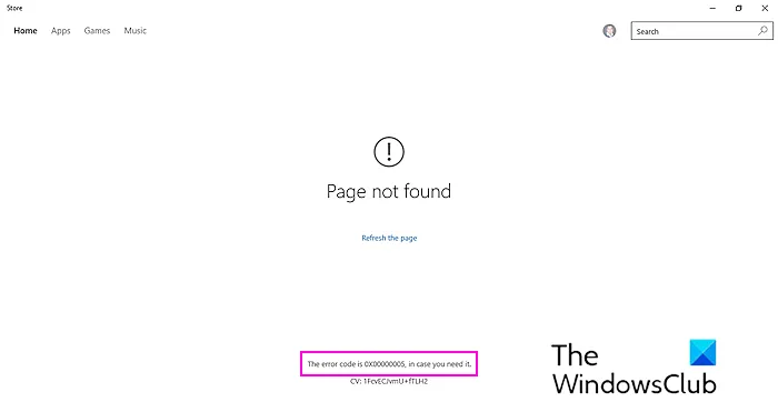 Correggi l'errore 0x00000005 di Microsoft Store