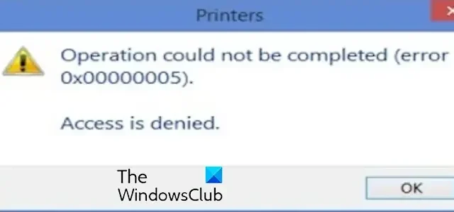Correggi l’errore della stampante 0x00000005 su PC Windows