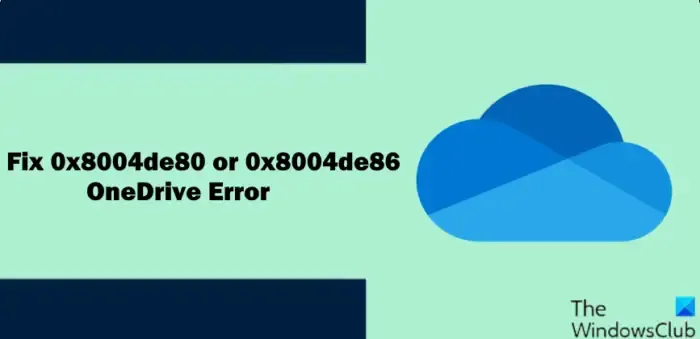 Correction de l'erreur OneDrive 0x8004de80 ou 0x8004de86