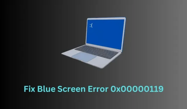 Como corrigir erro de tela azul 0x00000119 no Windows