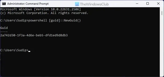 Windows 11 で GUID (Globally Unique Identifier) を生成する方法