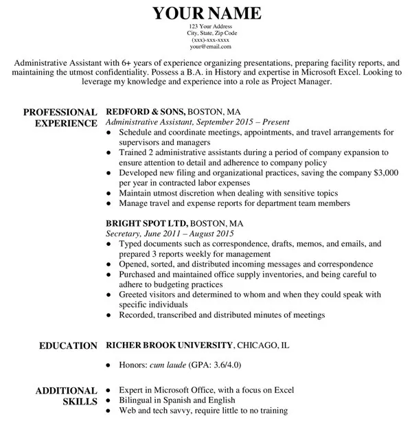 Google ドキュメントの新しいハーバード大学の履歴書
