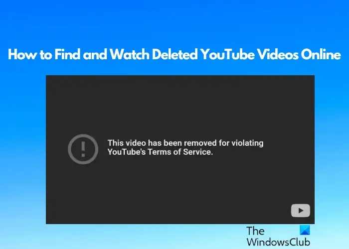Zoek en bekijk verwijderde YouTube-video's
