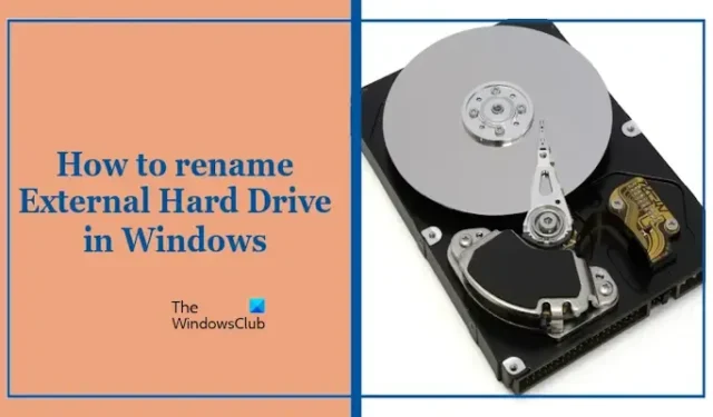 Como renomear o disco rígido externo no Windows 11/10