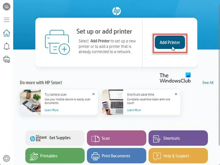 HP Smart — Dodaj drukarkę