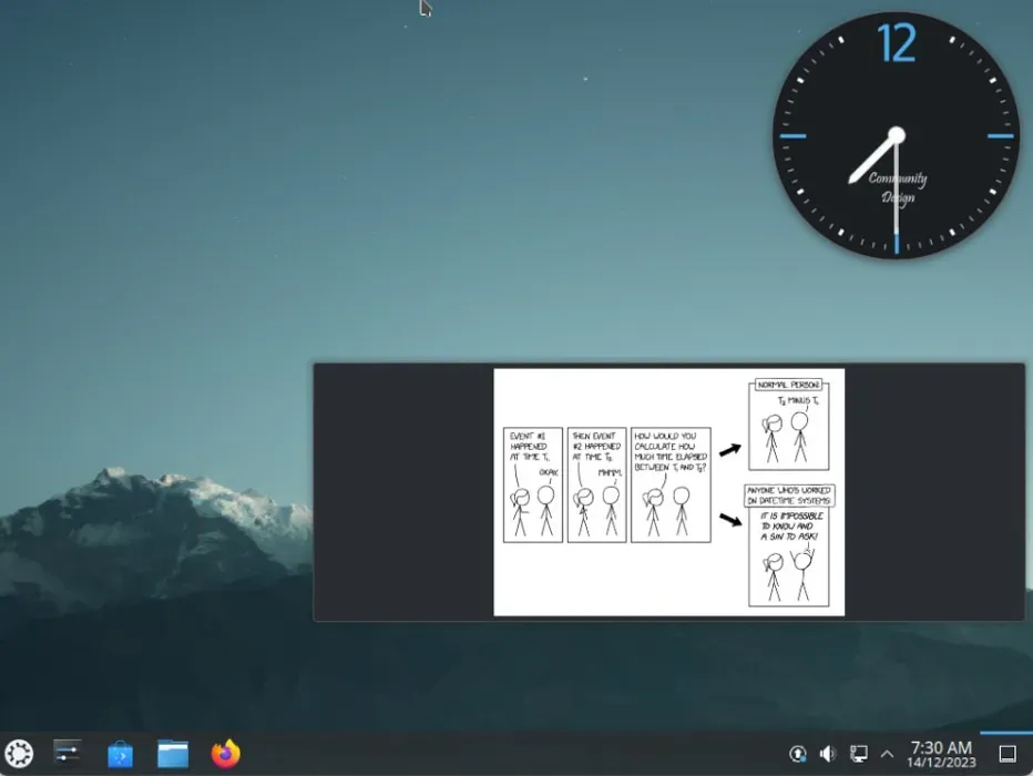 KDE ウィジェットの動作を示すスクリーンショット。