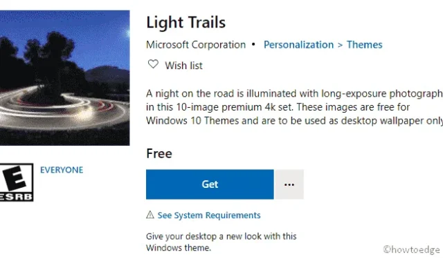 [Download] Light Trails-thema op Windows 10