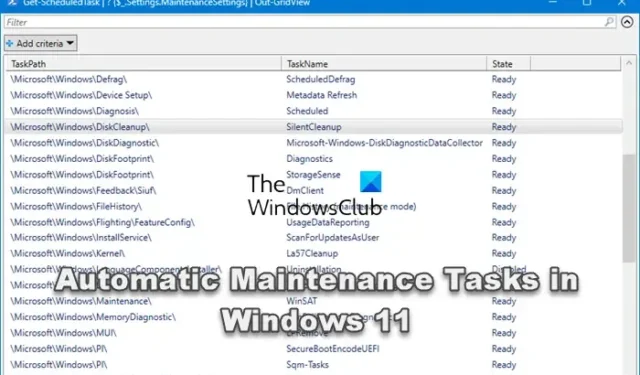 Windows 11 ですべての自動メンテナンス タスクを一覧表示する方法